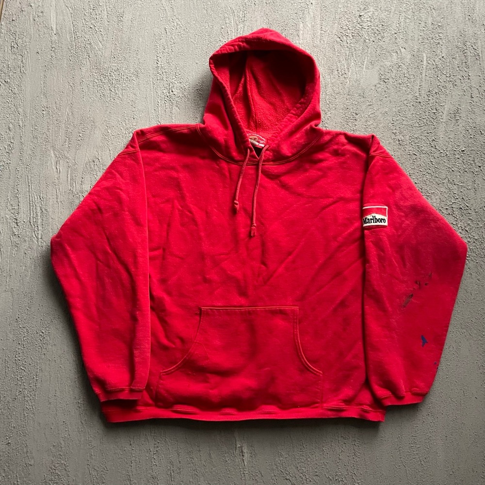 Vintage Marlboro Country Store Hoodie Mens XXL Red 90s Marlboro Country Store